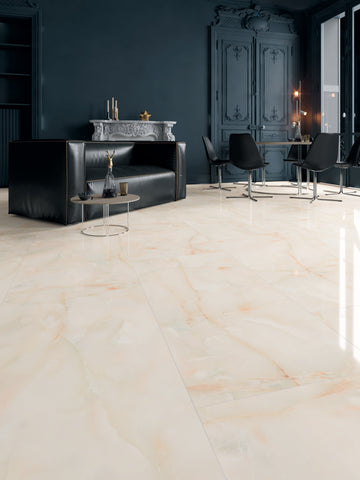 Carrelage sol/mur effet marbre SUN ONYX l.60 x L.120 cm, luxueux et élégant, idéal pour sublimer les espaces intérieurs.