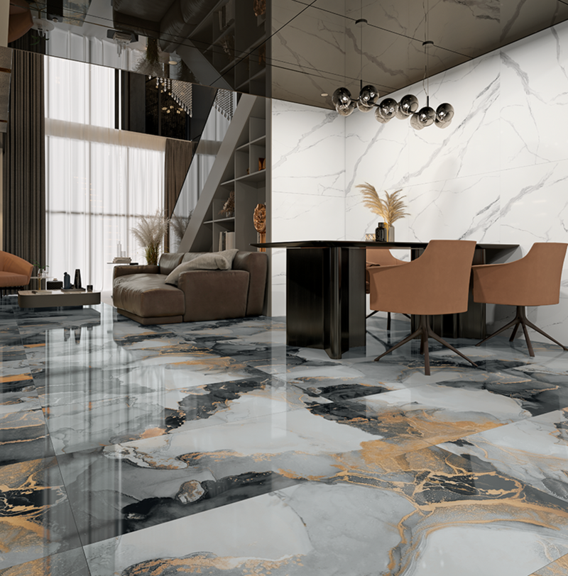 Carrelage sol / mur effet marbre JOYA l.60 x L.120 cm Full Lappato LIMCARO