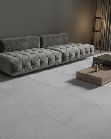 Carrelage sol/mur effet béton Mat EPOCH SILVER, dimensions L.60 x L.120 cm, design moderne et texturé, intérieur élégant, paquet de 2.16 m2.