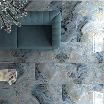 Carrelage sol effet marbre HYPNOS 60x120 cm Full Lappato, élégant et moderne.