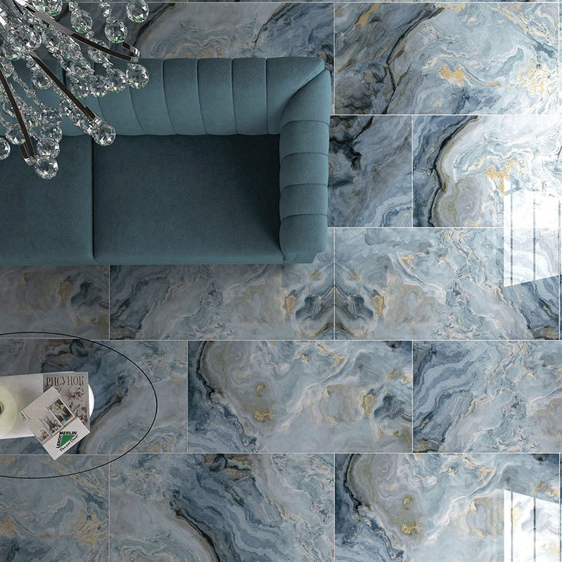 Carrelage sol effet marbre HYPNOS 60x120 cm Full Lappato, élégant et moderne.