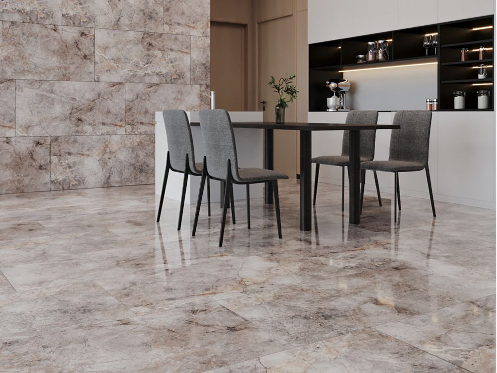 Carrelage sol/mur effet marbre Full Lappato MARTINS MARBLE LIGHT l.60 x L.120 x 0,7 cm LIMCARO(paquet de 2.16 m2) - LIMCARO FRANCE