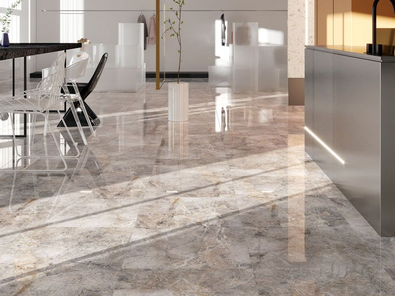 Carrelage sol/mur effet marbre Full Lappato MARTINS MARBLE LIGHT, 60x120 cm, élégant et moderne.