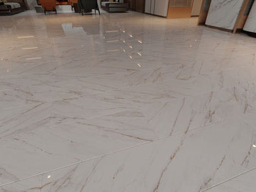 Marble effect tile for floor and wall, Full Lappato MELLOW GOLD, 60x120x0.7 cm, LIMCARO, covering 2.16 m2.