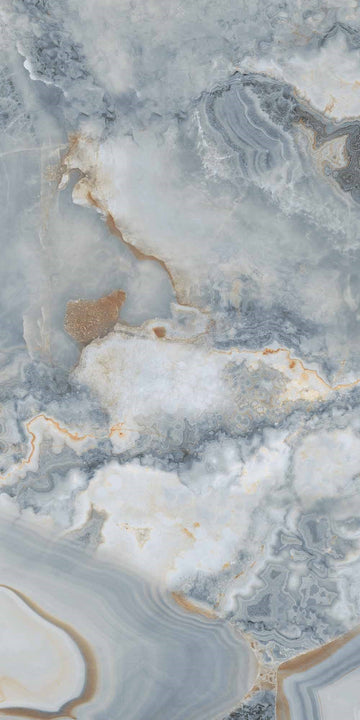 Carrelage sol / mur effet marbre ONYX AGATE BLUE l.60X L.120 cm GLOSSY LIMCARO
