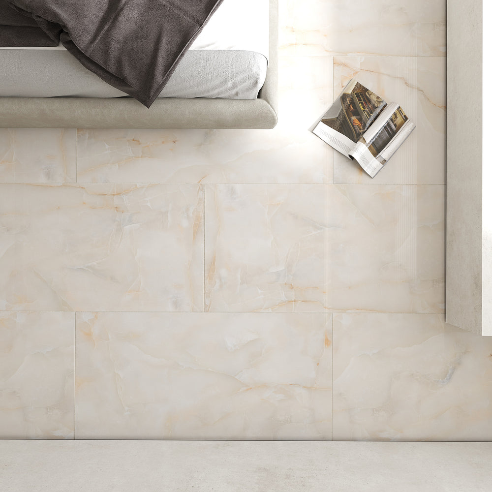 Carrelage sol/mur effet marbre SUN ONYX l.60 x L.120 cm Brillant LIMCARO