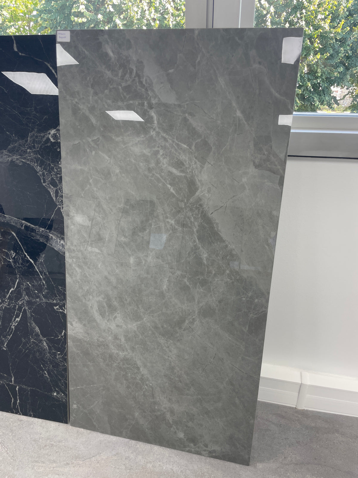 Carrelage sol / mur effet marbre ATLANTIC GRAPHITE l.60 x L.120 cm Brillant LIMCARO - photo réelle 1