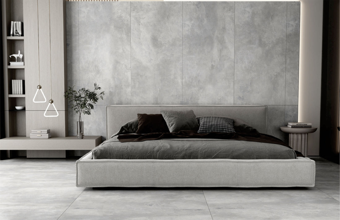 Carrelage sol / mur effet marbre CONCRETE GREY l.60 x L.120 cm Brillant LIMCARO