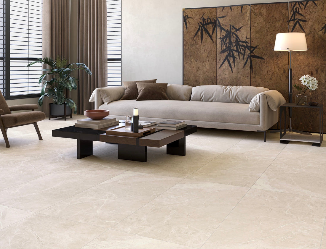 Carrelage sol / mur effet marbre PRESTIGE BONE l.60 x L.120 cm Mat LIMCARO