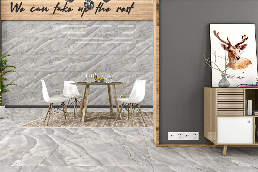 Carrelage sol / mur effet marbre MARVEL GREY l.60 x L.120 cm Mat LIMCARO