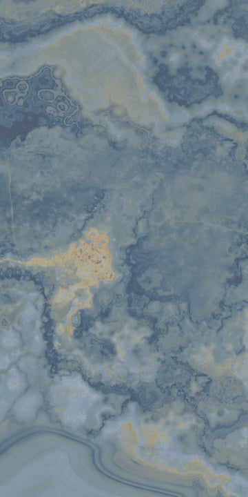 Carrelage sol / mur effet marbre ONI POLISHED BLUE l.60X L.120 cm Brillant LIMCARO