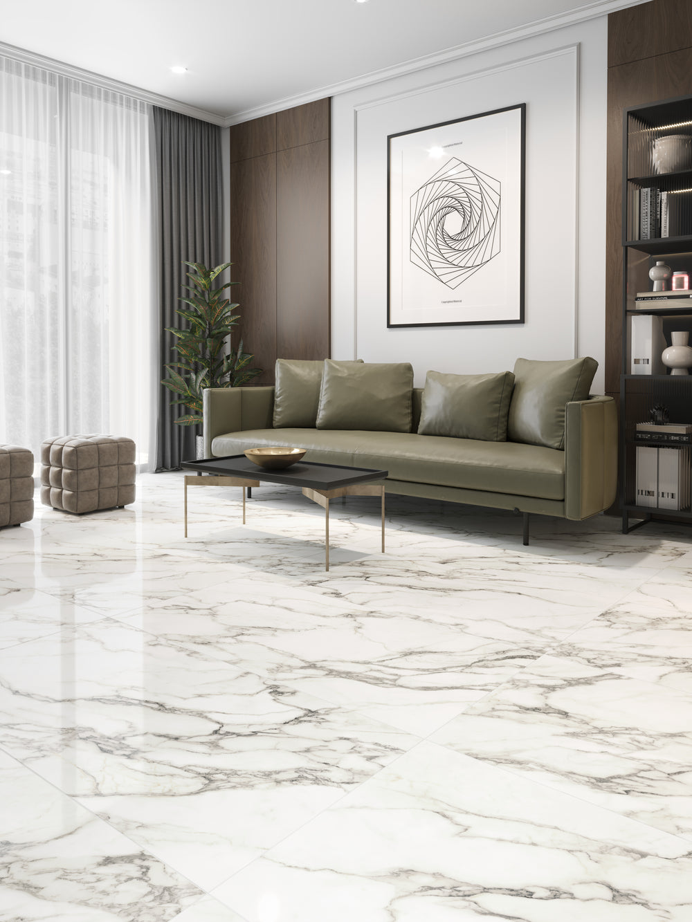 Carrelage sol / mur effet marbre OBRANO l.60X L.120 cm Brillant LIMCARO