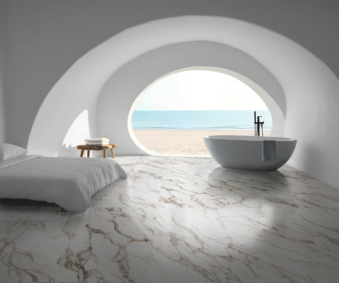 Carrelage sol / mur effet marbre OBRANO l.60X L.120 cm GLOSSY LIMCARO