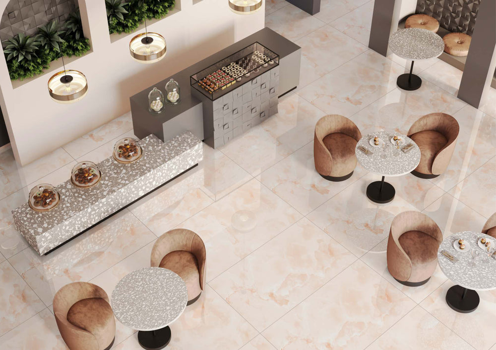 Carrelage sol / mur effet marbre ONYX LIMESTONE l.60 x L.120 cm Brillant LIMCARO