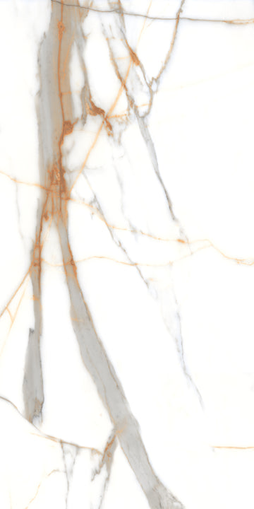 Carrelage sol / mur effet marbre VOLGA STATUARIO l.60 x L.120 cm Brillant LIMCARO