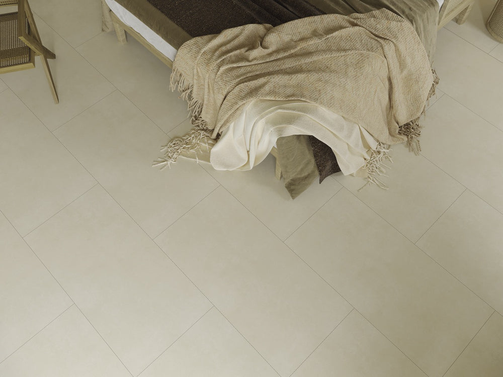 Carrelage sol / mur effet pierre-béton naturel ARK IVORY l.60 x L.120 cm Mat LIMCARO