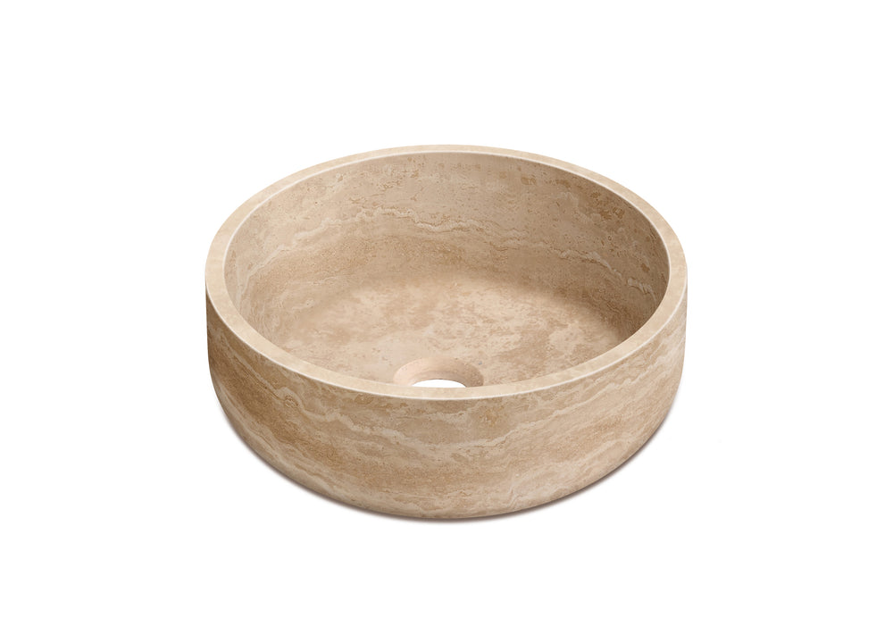 Vasque à poser en pierre naturelle NOVARA Ø39 cm – LIMCARO