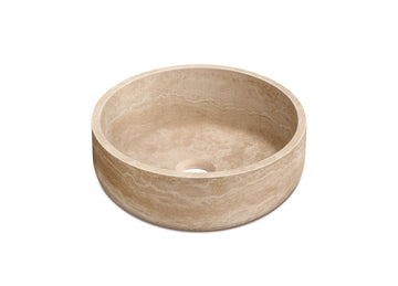 Vasque à poser en pierre naturelle NOVARA Ø39 cm – LIMCARO