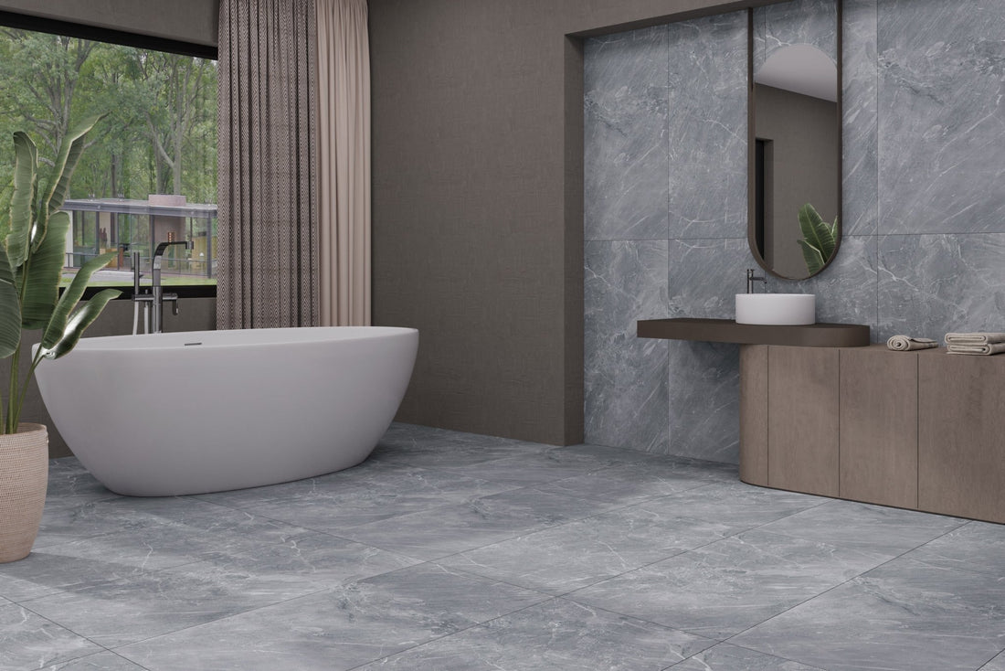 Carrelage sol / mur effet NEPTUNE GREY l.60X L.120 cm Mat LIMCARO - LIMCARO FRANCE