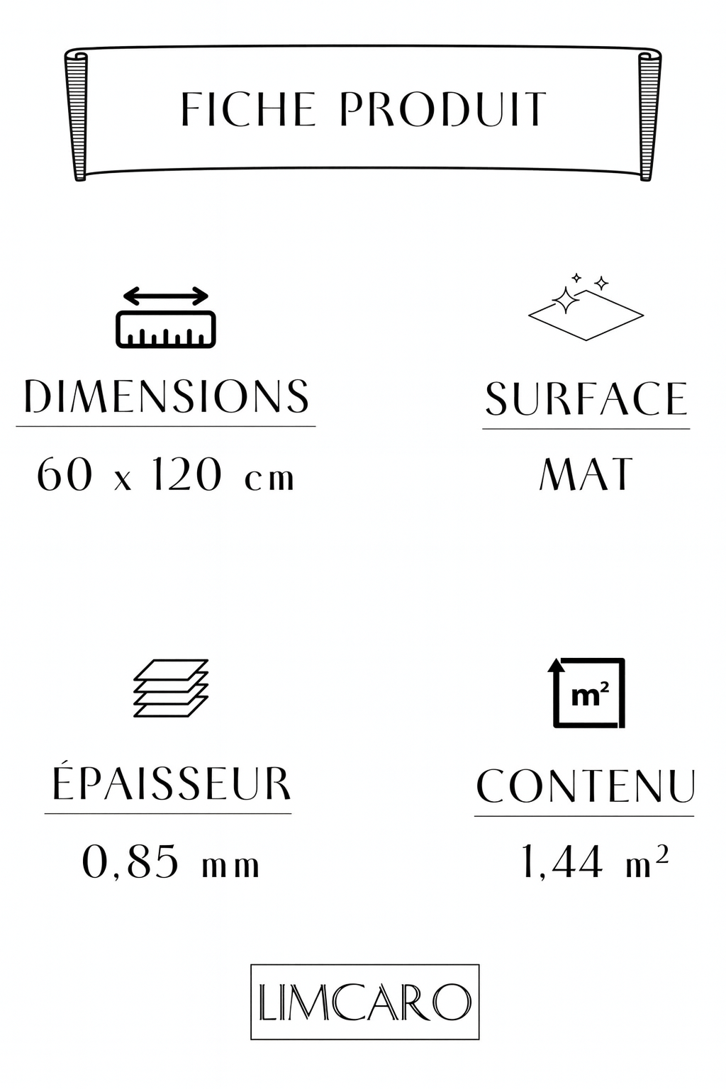 Carrelage sol / mur effet TESSINO BLACK l.60X L.120 cm Mat LIMCARO - LIMCARO FRANCE