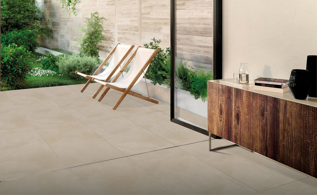 Carrelage sol/mur effet béton Mat LUNA SAND l.60 x L.120 x 0,7 cm LIMCARO (paquet de 2.16 m2) - LIMCARO FRANCE