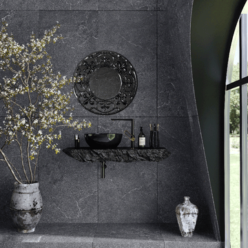 Carrelage sol/mur effet pierre SALUS ANTHRACITE MAT L.120 x l.60cm - LIMCARO FRANCE