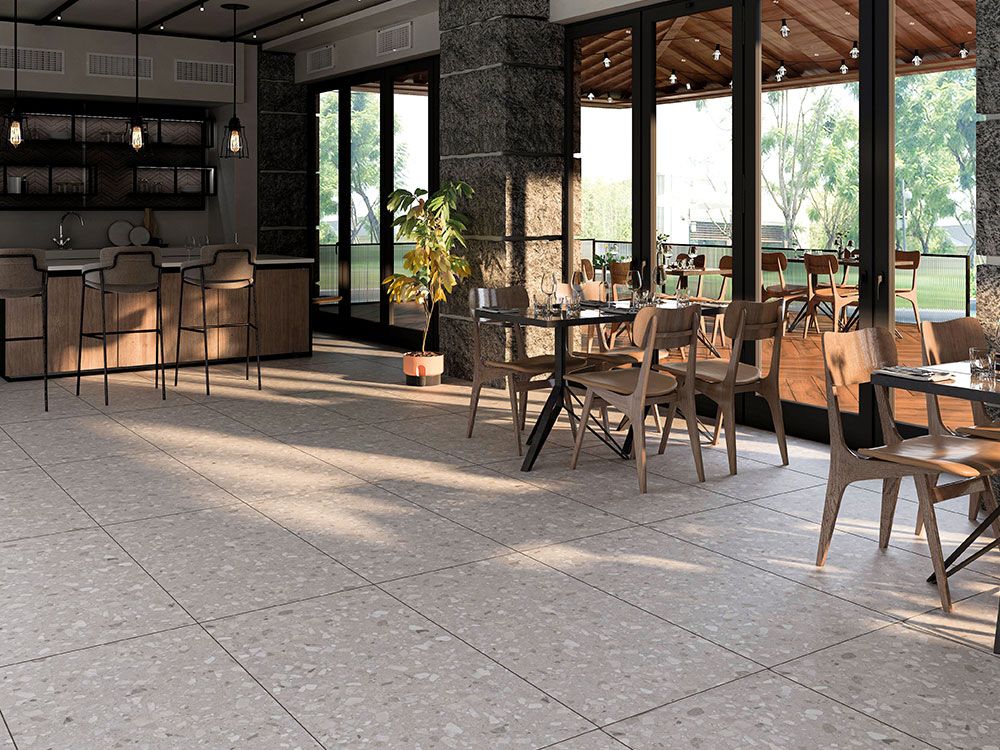 Carrelage sol/mur effet terrazzo CHALKY l.60 x L.120 cm Mat LIMCARO - LIMCARO FRANCE