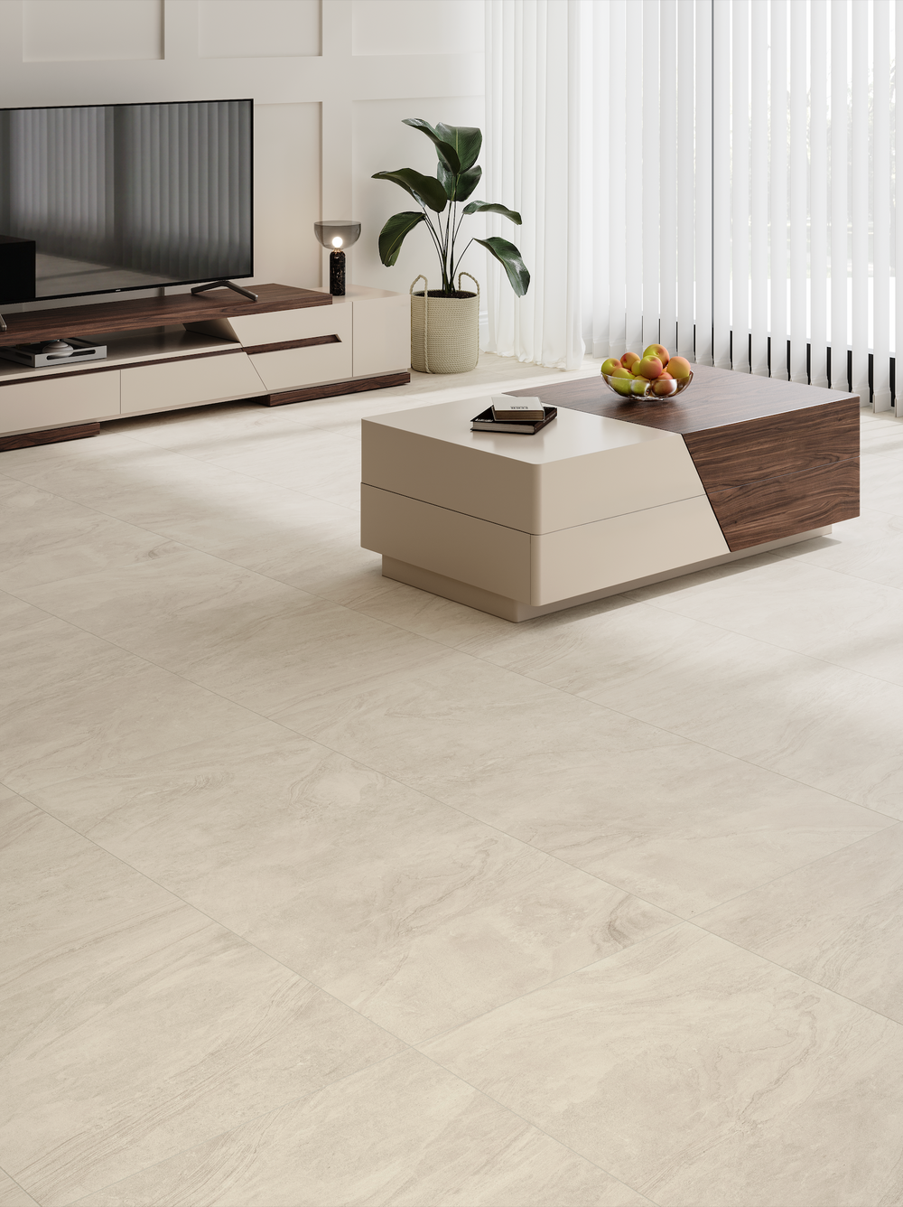 Carrelage sol / mur effet pierre COSMIC BONE  l.60 x L.120 cm Mat LIMCARO