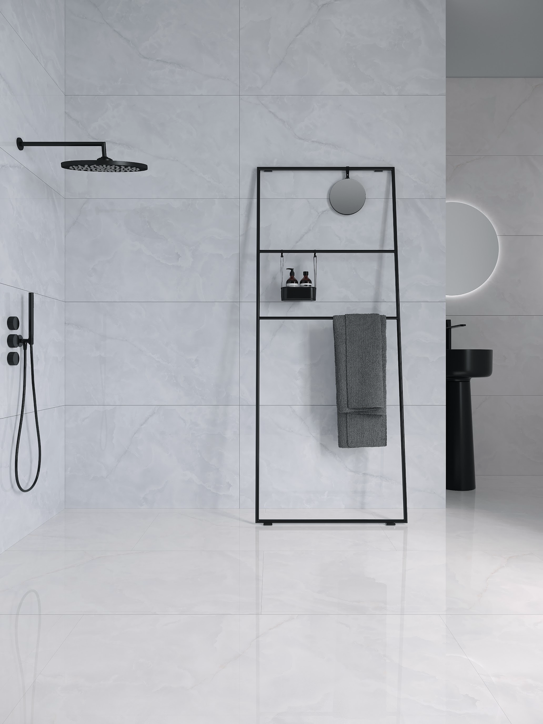 Carrelage sol / mur effet marbre GINZA WHITE l.60 x L.120 cm Lappato LIMCARO