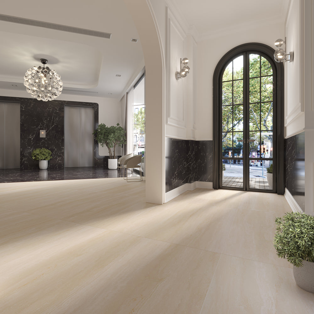 Carrelage effet travertin MINERAL CLASSIC l.60 x L.120 cm Mat LIMCARO