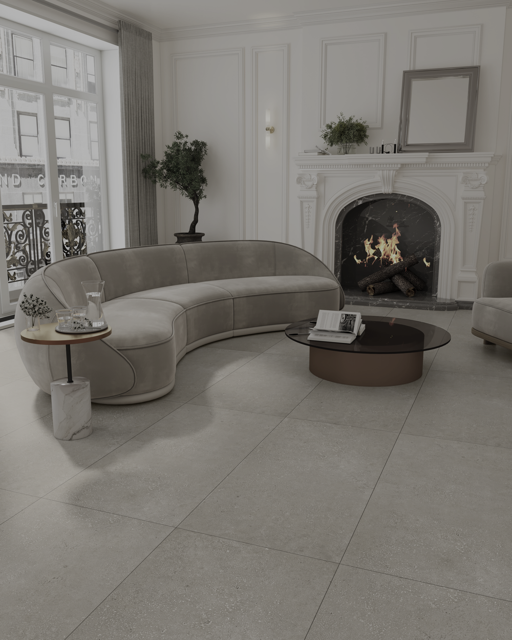 Carrelage sol / mur effet pierre PIGMENTO FANGO l.60 x L.120 cm Mat LIMCARO