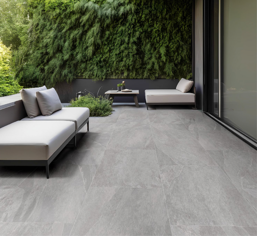 Carrelage sol / mur effet pierre RAVAZZA STONE GREIGE l.60 x L.120 cm Mat LIMCARO