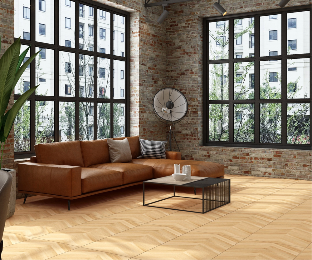 Carrelage sol/mur effet bois naturel ROSEWOOD BEIGE Mat LIMCARO