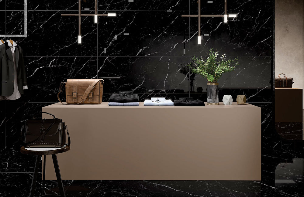 Carrelage sol / mur effet marbre SAINT LAURENT l.60 x L.120 cm  Brillant LIMCARO