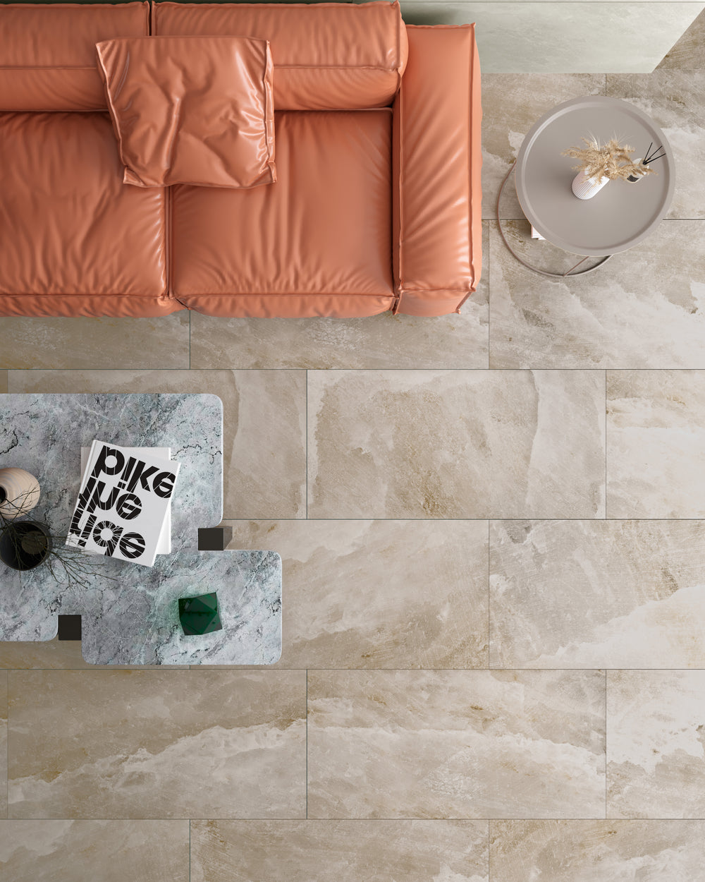 Carrelage sol / mur effet pierre SALT CAVE ALMOND l.60 x L.120 cm Mat LIMCARO