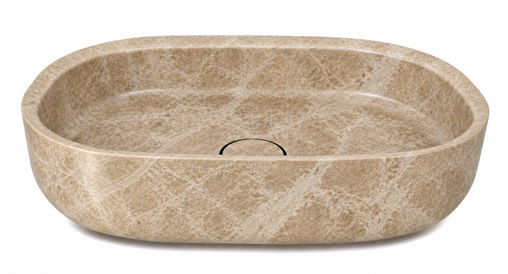 Vasque à poser en pierre naturelle LERICI 55 x 38 cm – LIMCARO